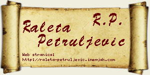Raleta Petruljević vizit kartica